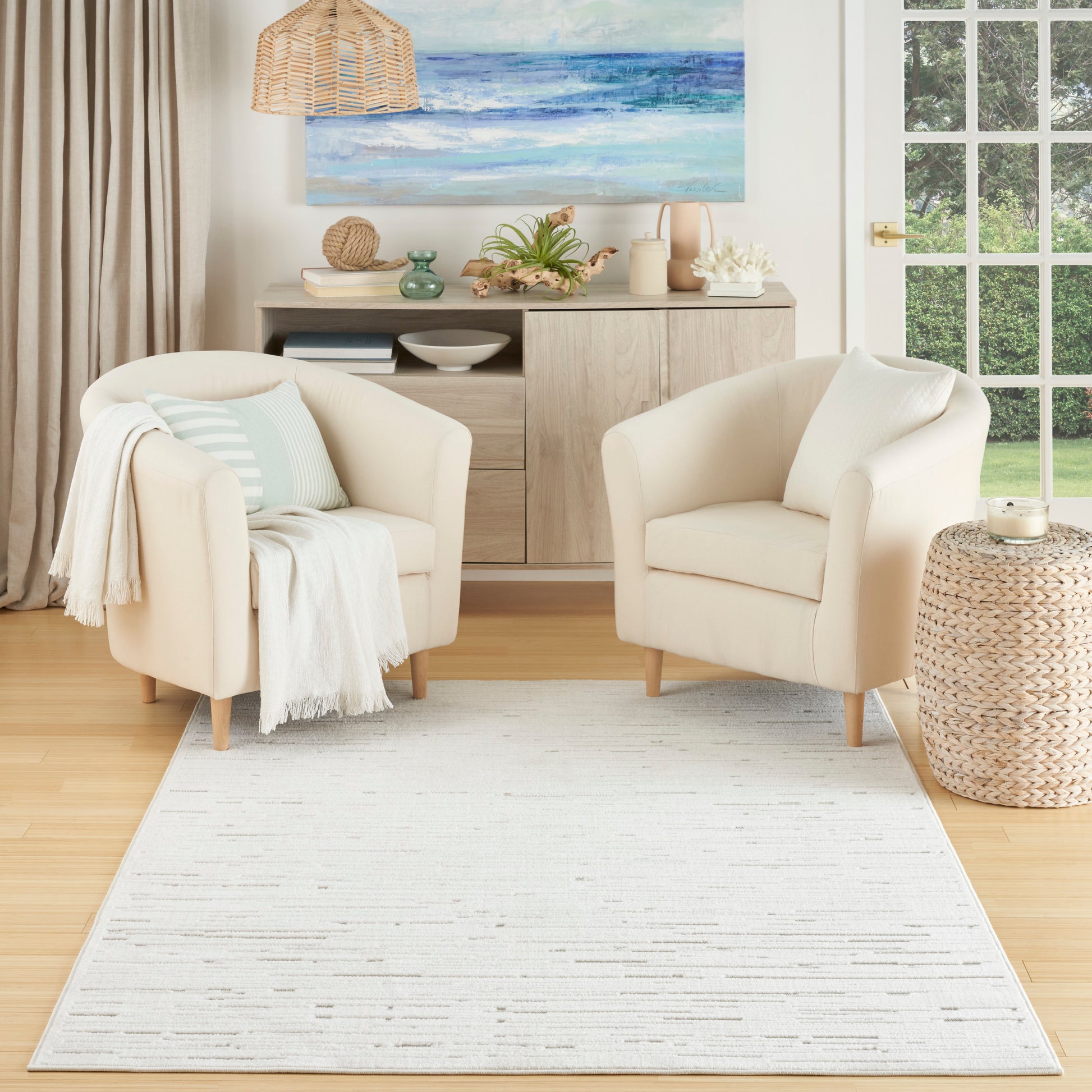 Nourison Home Care Free  Ivory  Contemporary