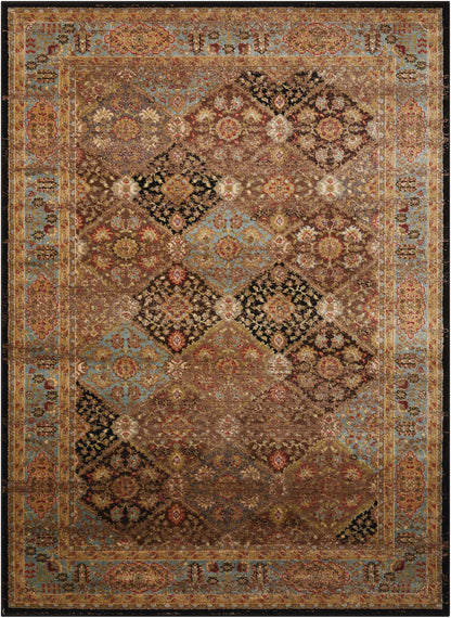 Nourison Home Delano DEL03 Black Blue Traditional Power-loomed Rug