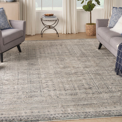 Nourison Home Lynx  Ivory Blue  Transitional