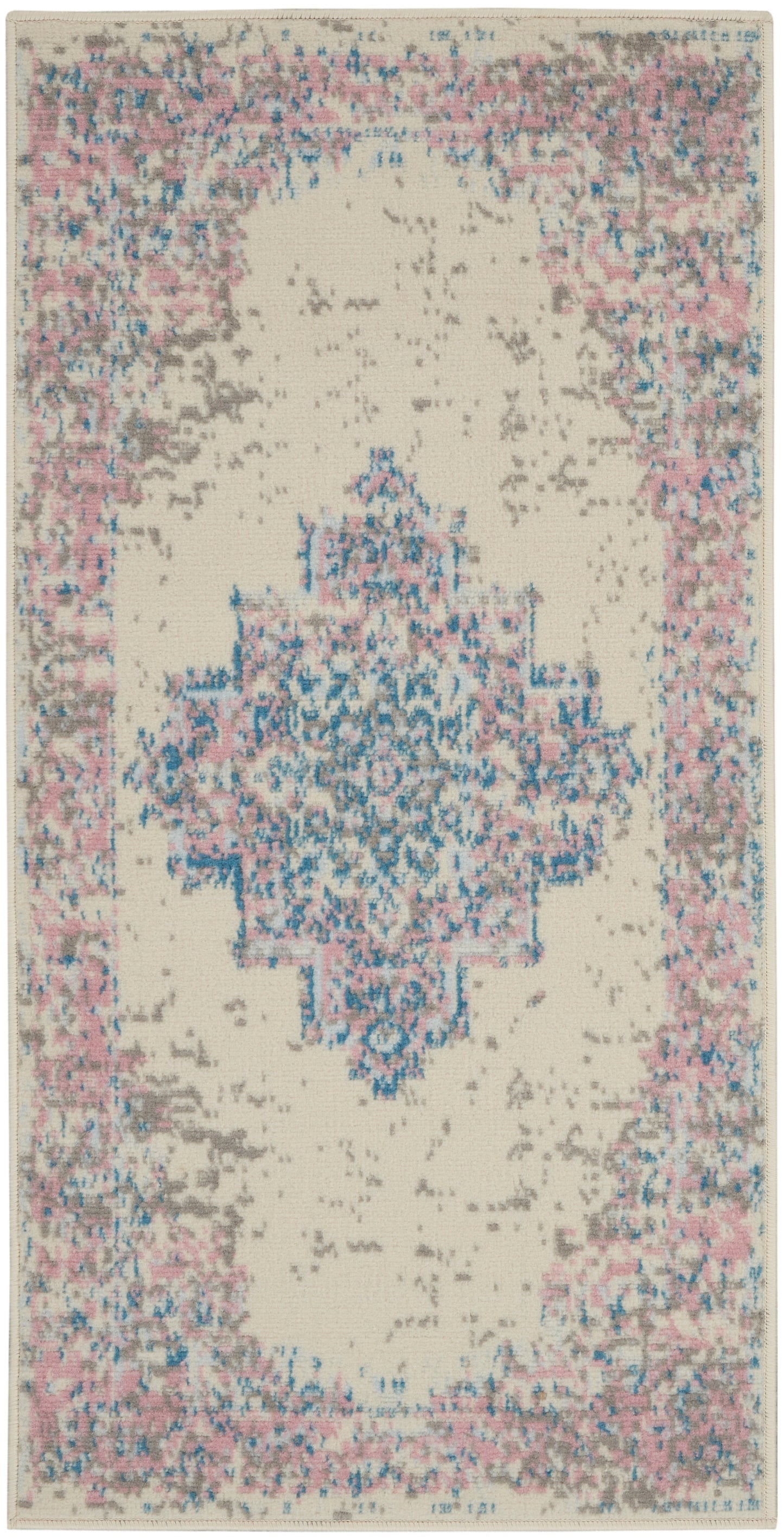 Nourison Home Grafix GRF14 Ivory Pink Transitional Power-loomed Rug