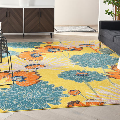 Nourison Home Allur  Yellow Multicolor  Contemporary