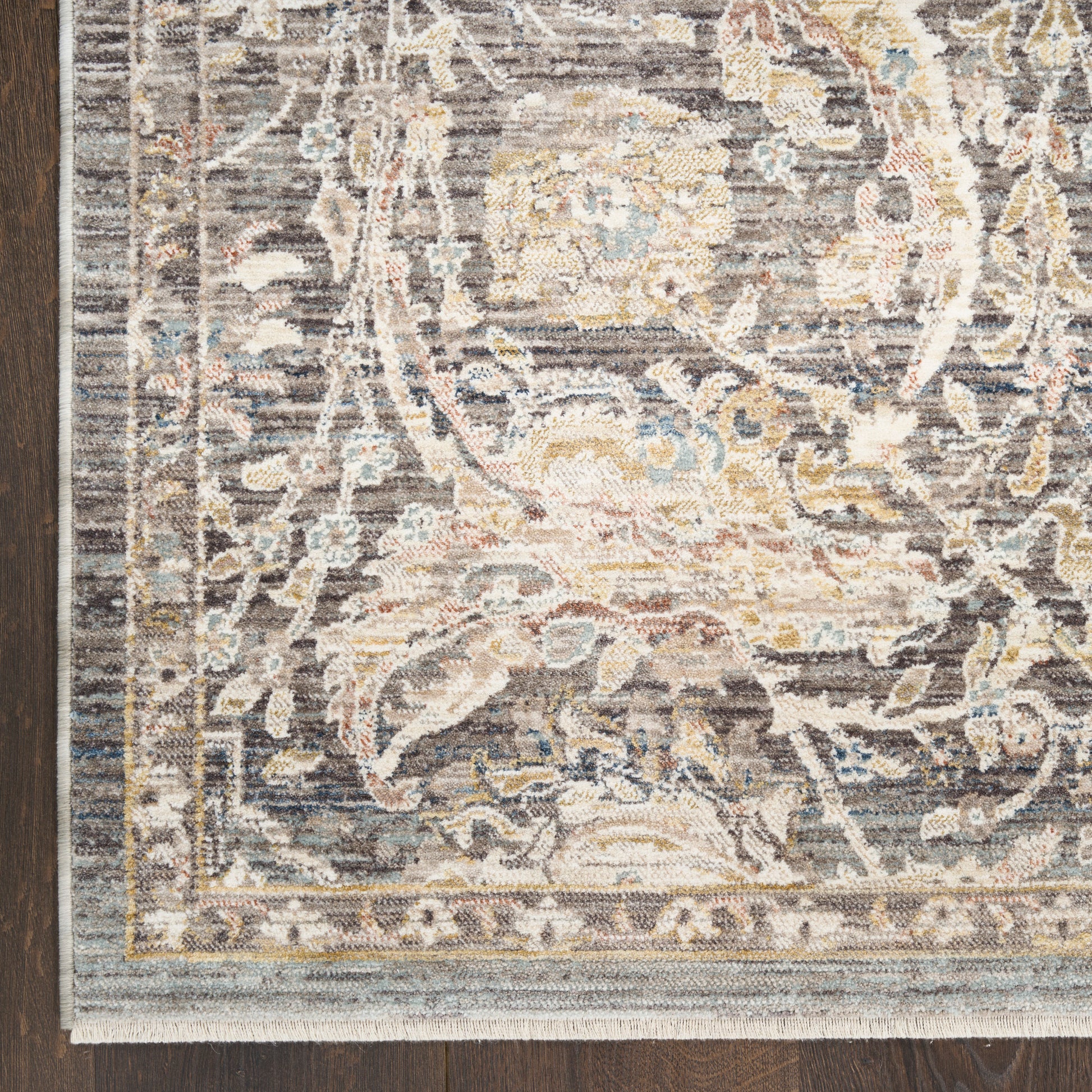 Nourison Home Antique Fusion  Charcoal Multicolor  Traditional