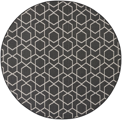 Nourison Home Horizon Indoor/Outdoor HOZ01 Black Contemporary Power-loomed Rug