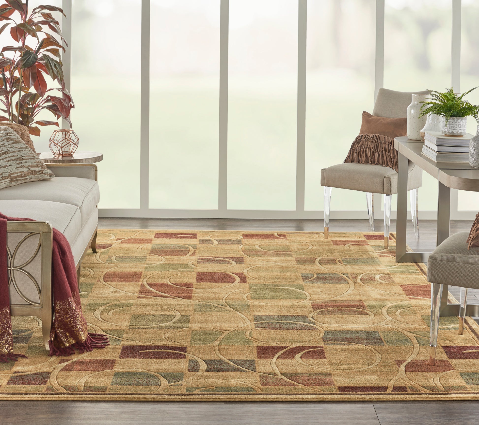 Nourison Home Expressions  Beige  Contemporary