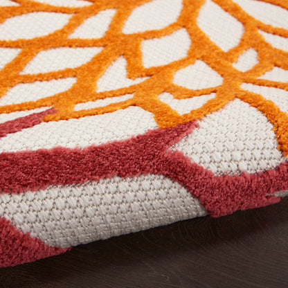 Nourison Home Aloha  Red Multicolor  Contemporary