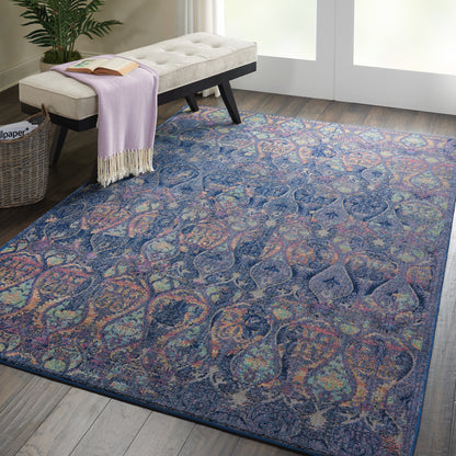Nourison Home Ankara Global  Navy Multicolor  Transitional