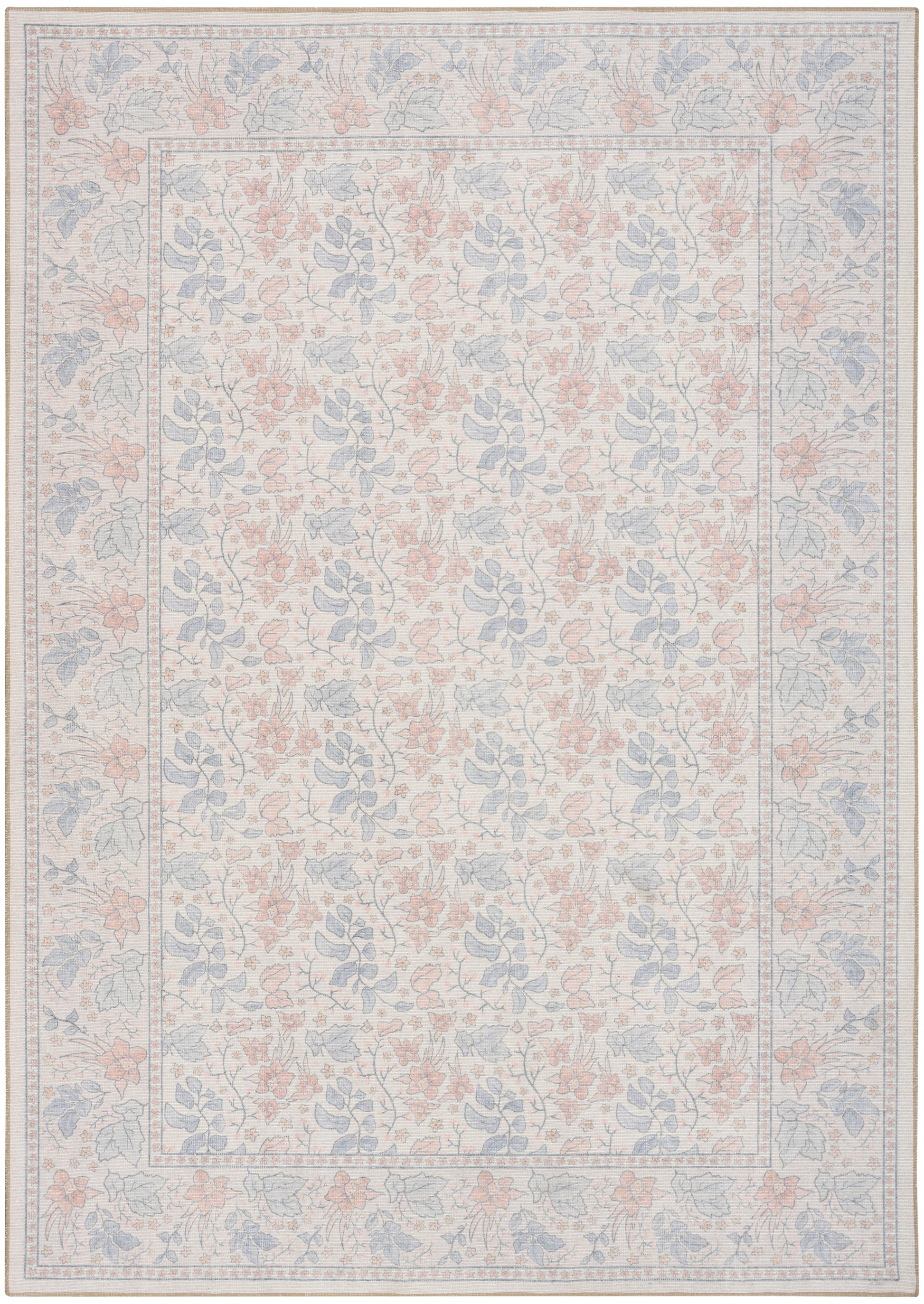 Nourison Home Botanical Washables  Ivory Multicolor  Contemporary