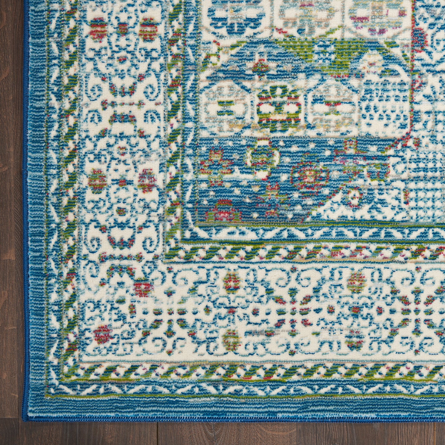 Nourison Home Ankara Global  Ivory Light Blue  Transitional