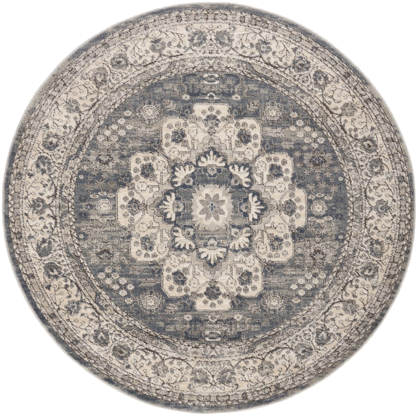 Nourison Home Quarry QUA07 Grey Ivory Transitional Power-loomed Rugs