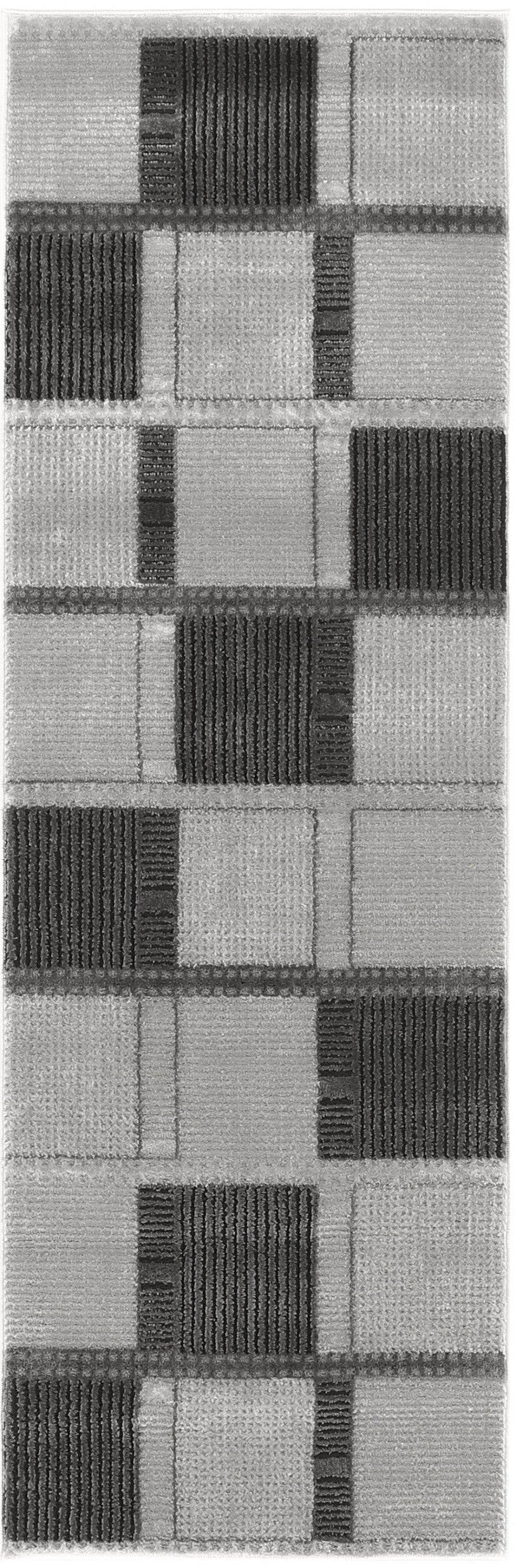 Nourison Home Nordic NRC09 Grey Black Contemporary Power-loomed Rug