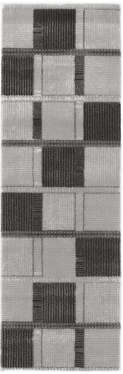 Nourison Home Nordic NRC09 Grey Black Contemporary Power-loomed Rug