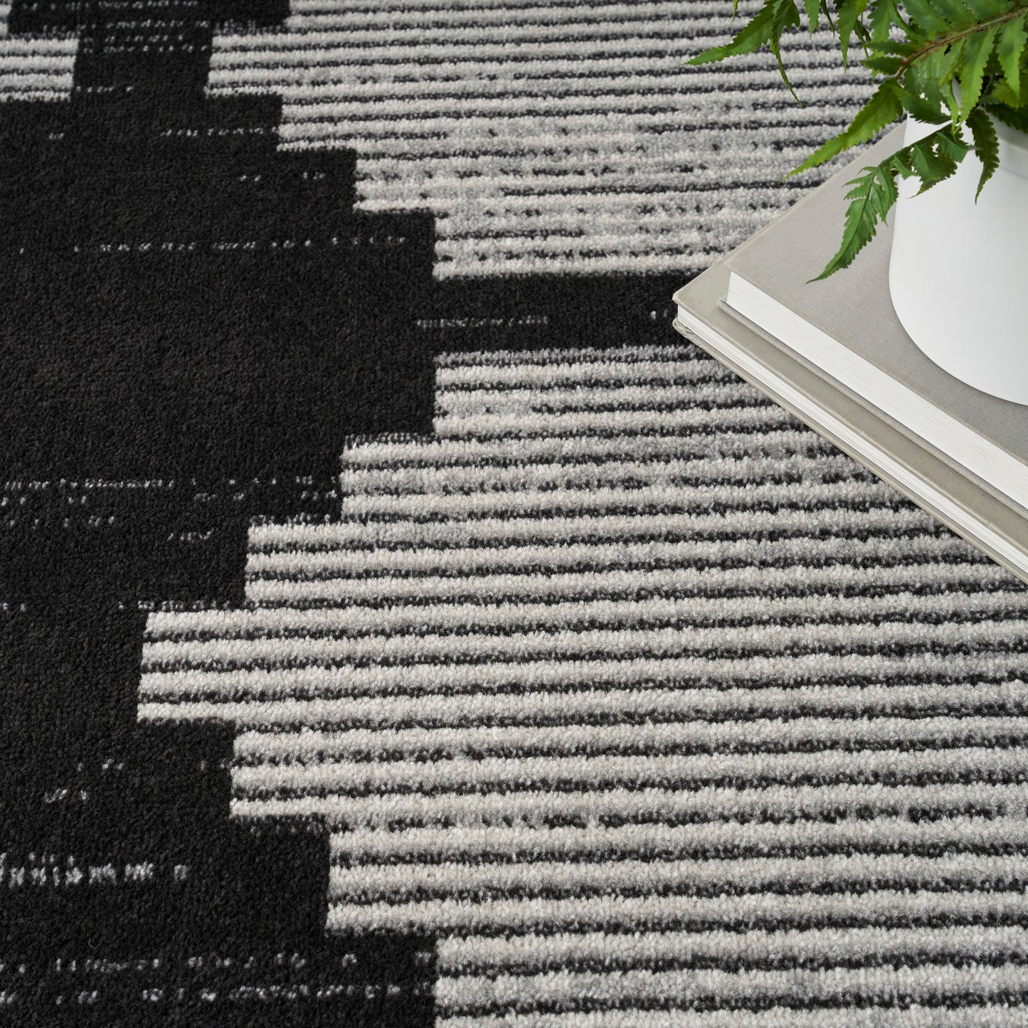 Nourison Home Modern Passion  Black Grey  Contemporary