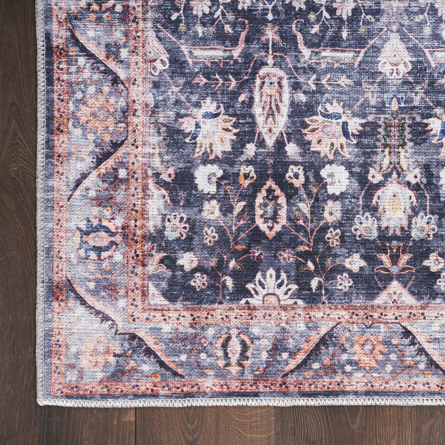 Nourison Home Grand Washables  Navy Ivory  Traditional