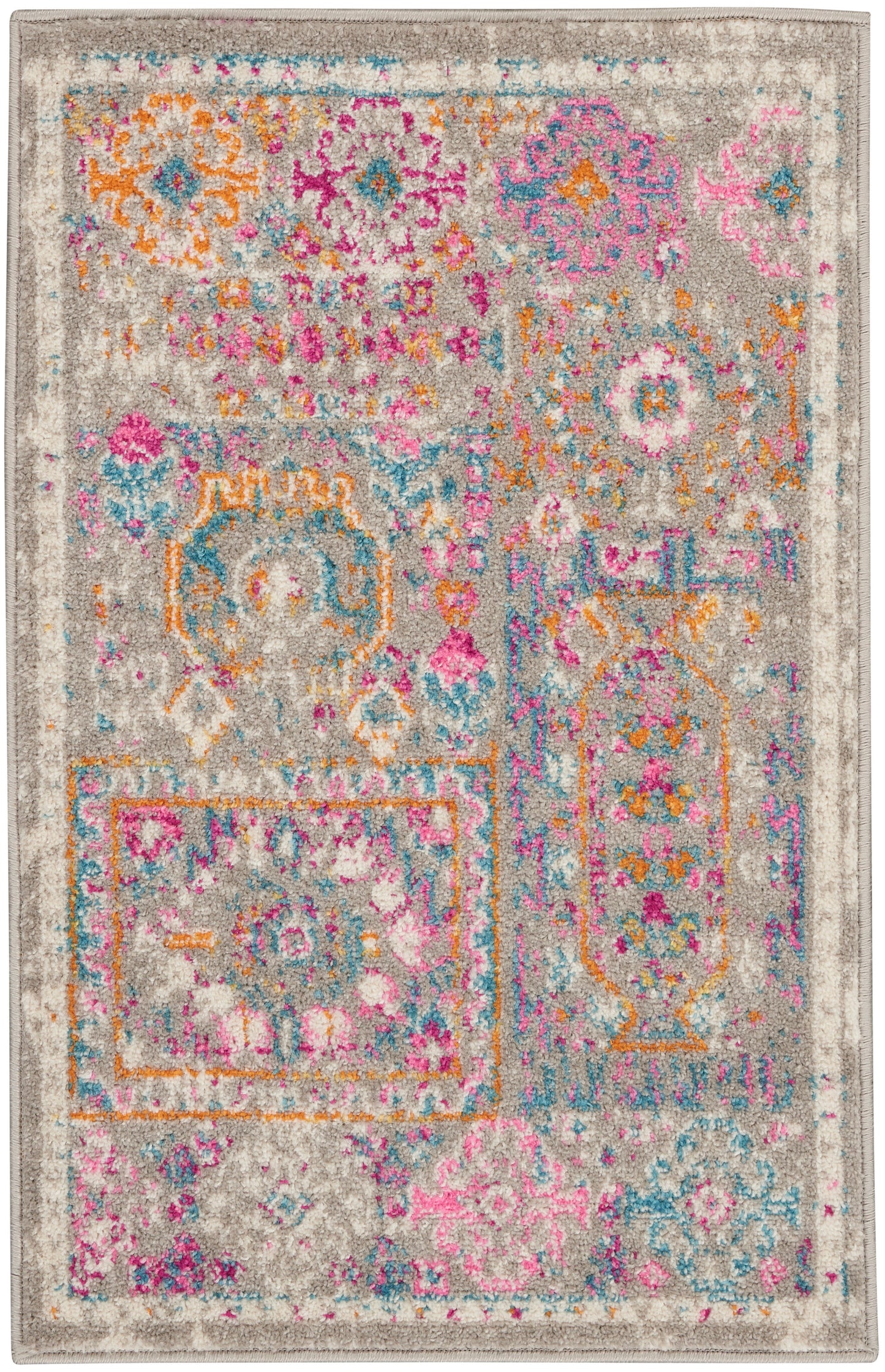 Nourison Home Passion PSN37 Grey Multicolor Transitional Power-loomed Rugs