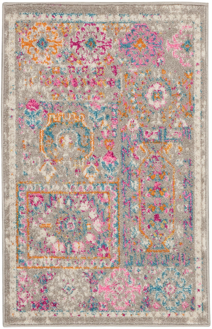 Nourison Home Passion PSN37 Grey Multicolor Transitional Power-loomed Rugs