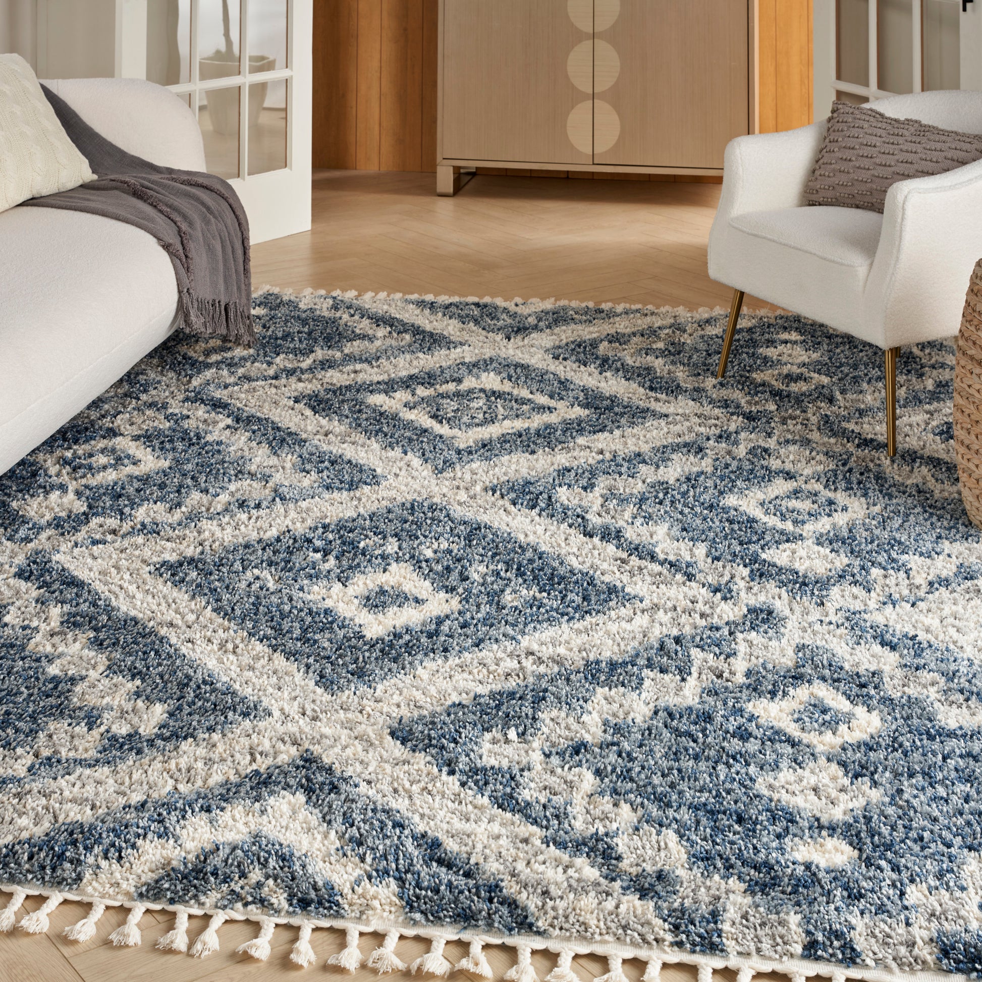 Nourison Home Oslo Shag  Denim Blue  Contemporary