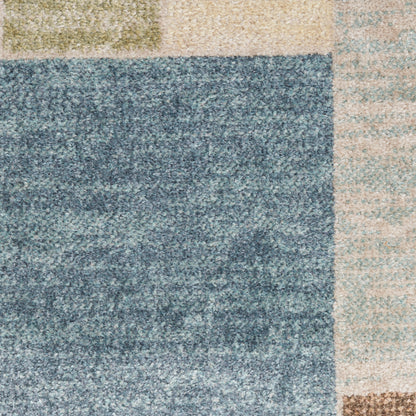 Nourison Home Astra Machine Washable  Blue Green Multi  Contemporary