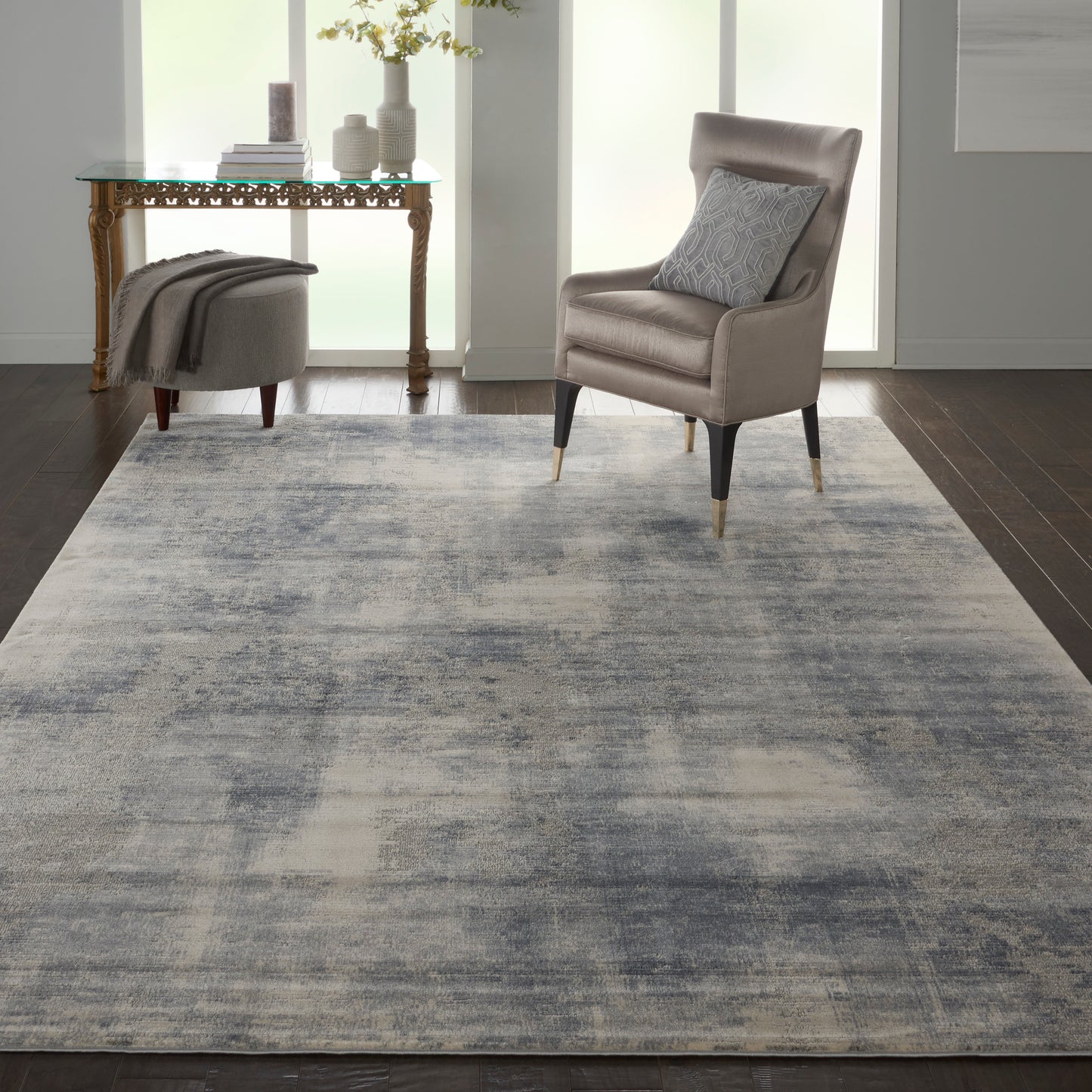Nourison Home Rustic Textures  Blue Ivory  Contemporary