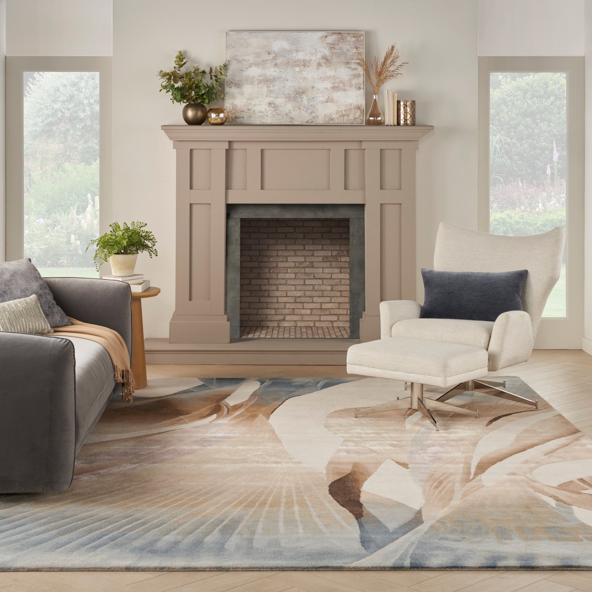 Nourison Home Prismatic  Sand  Contemporary