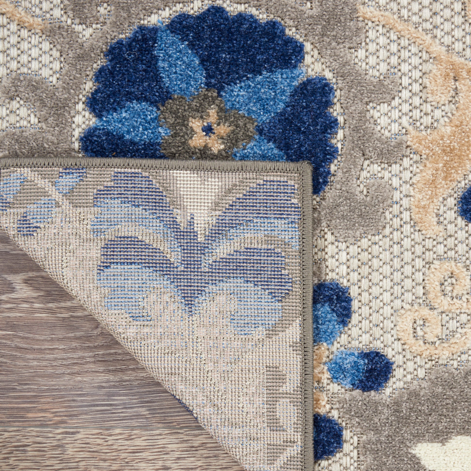 Nourison Home Aloha  Natural Blue  Contemporary