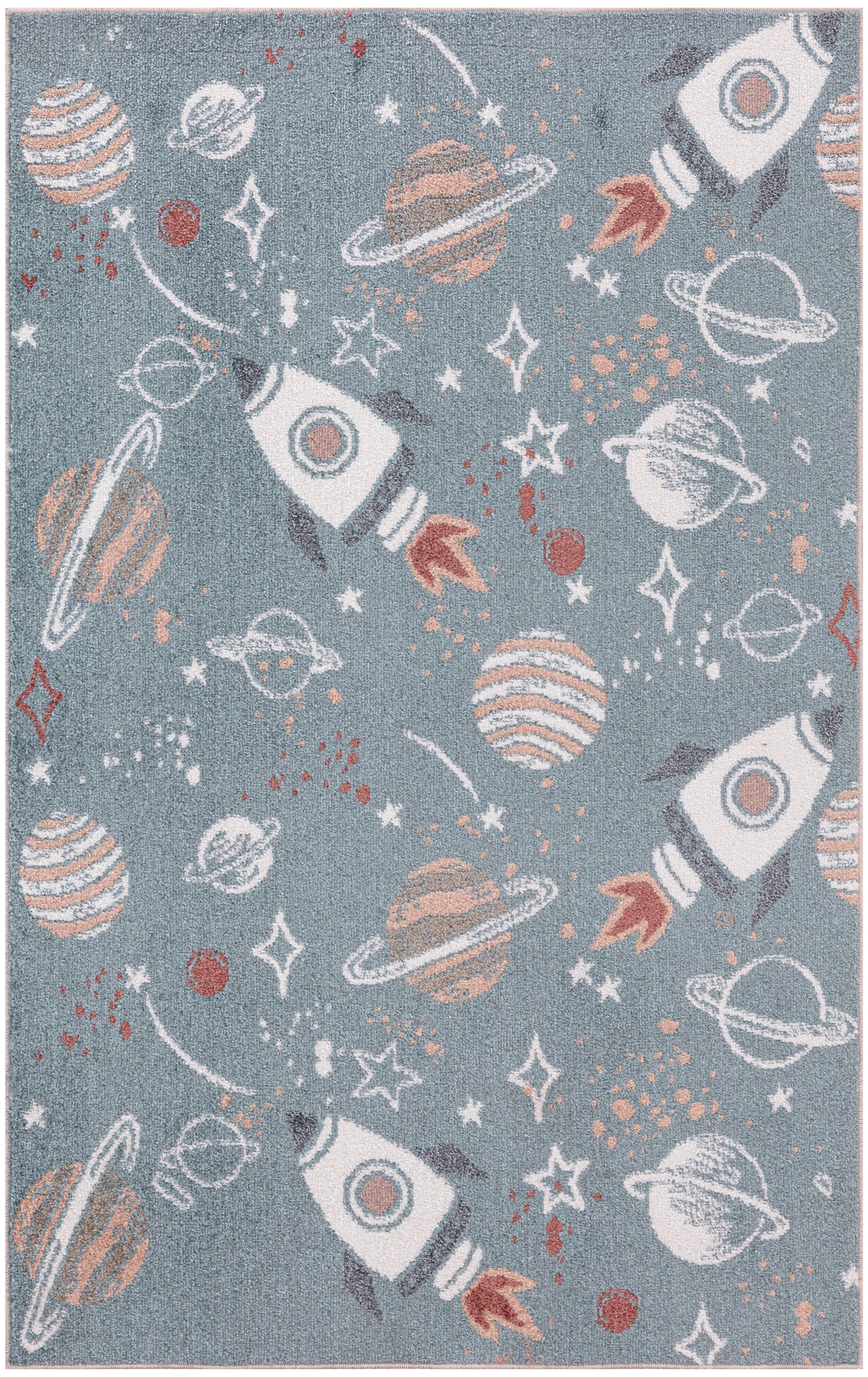 Nourison Home Astra Machine Washable ASW18 Blue Multicolor Contemporary Power-loomed Rug