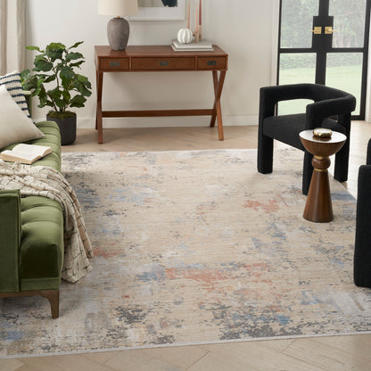 Nourison Home Abstract Hues  Beige Grey  Contemporary