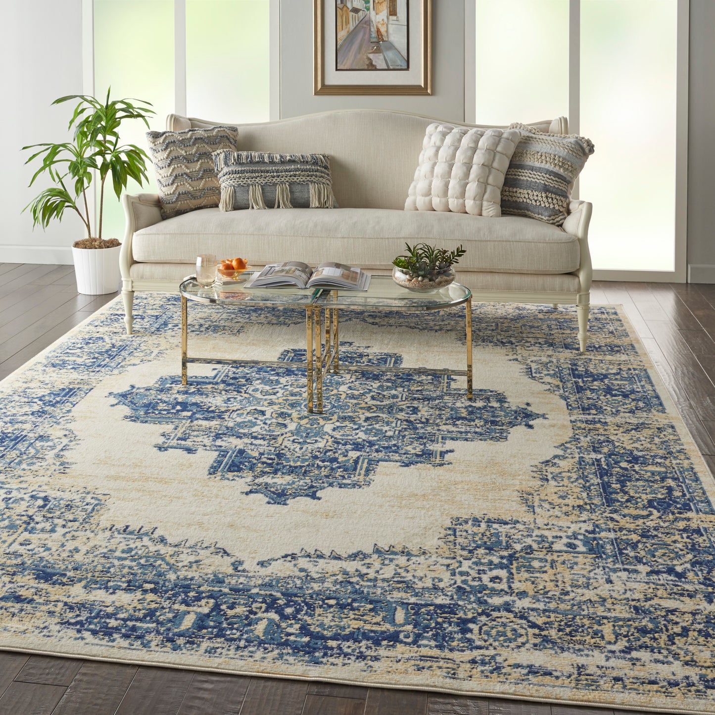 Nourison Home Grafix  White  Transitional