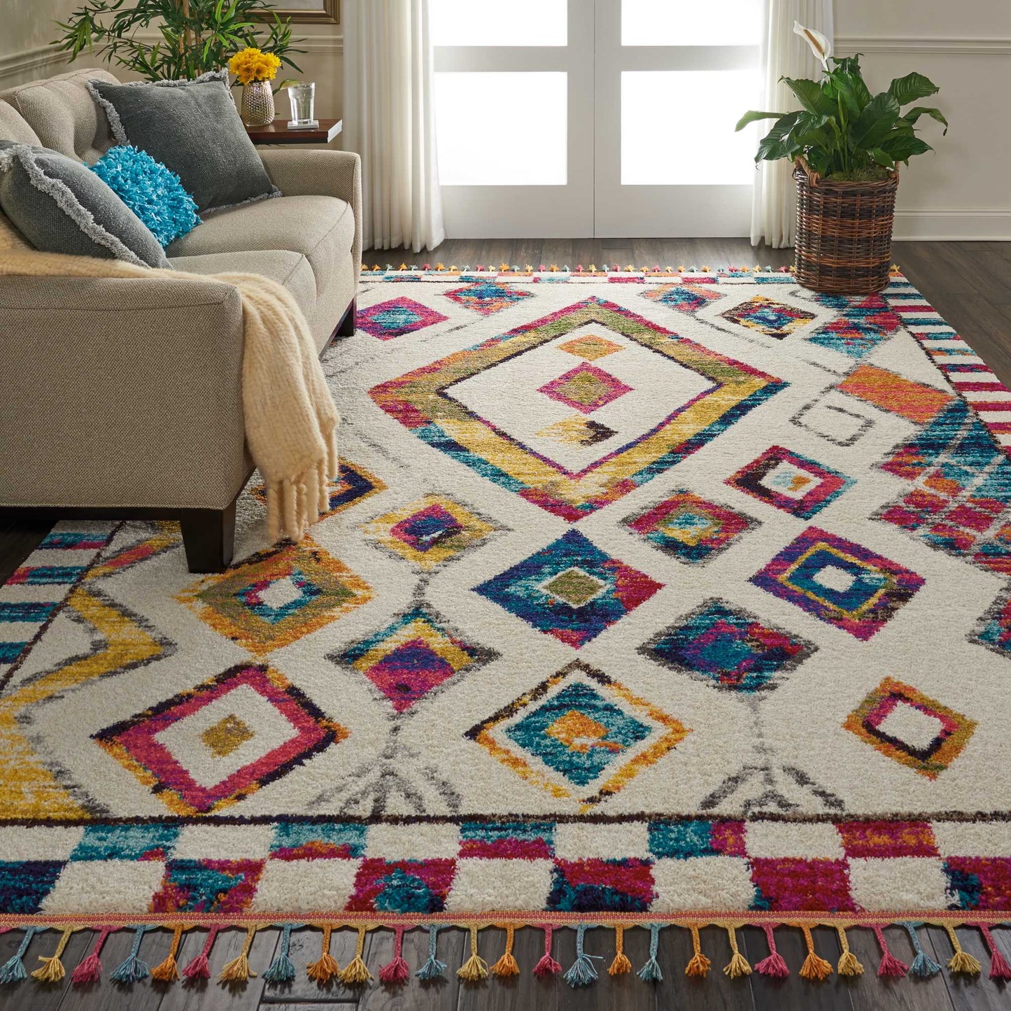 Nourison Home Nomad  Ivory Multicolor  Transitional