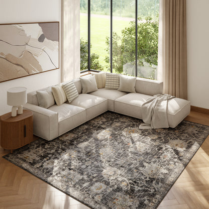 Nourison Home Oushak Home  Charcoal  Traditional