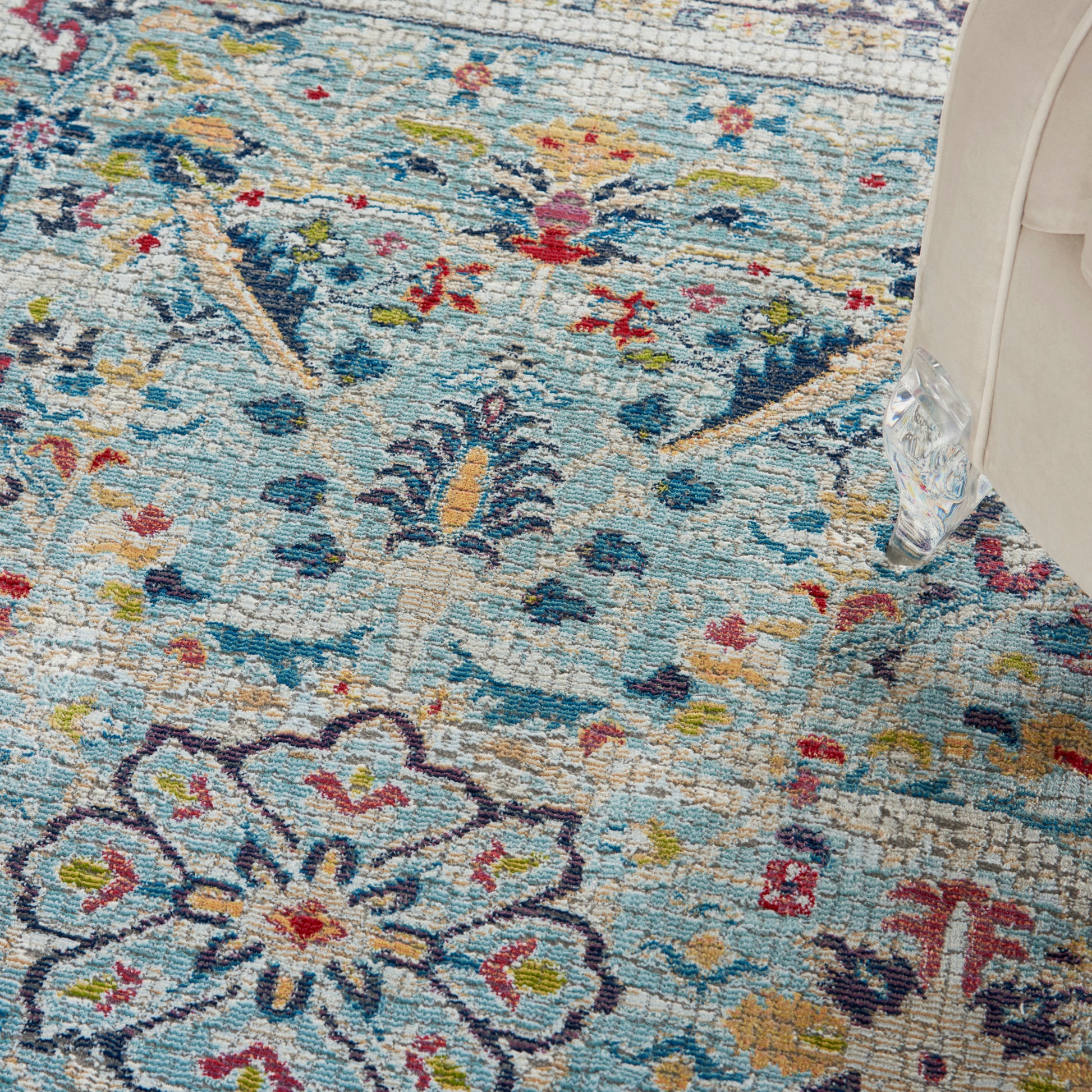 Nourison Home Ankara Global  Teal Multicolor  Traditional