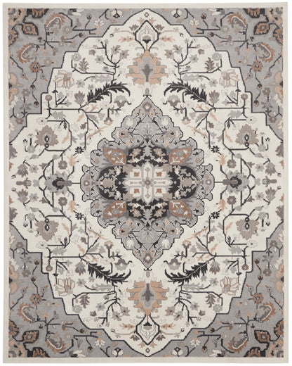Nourison Home Elation ETN09 Ivory Grey Traditional Power-loomed Rug