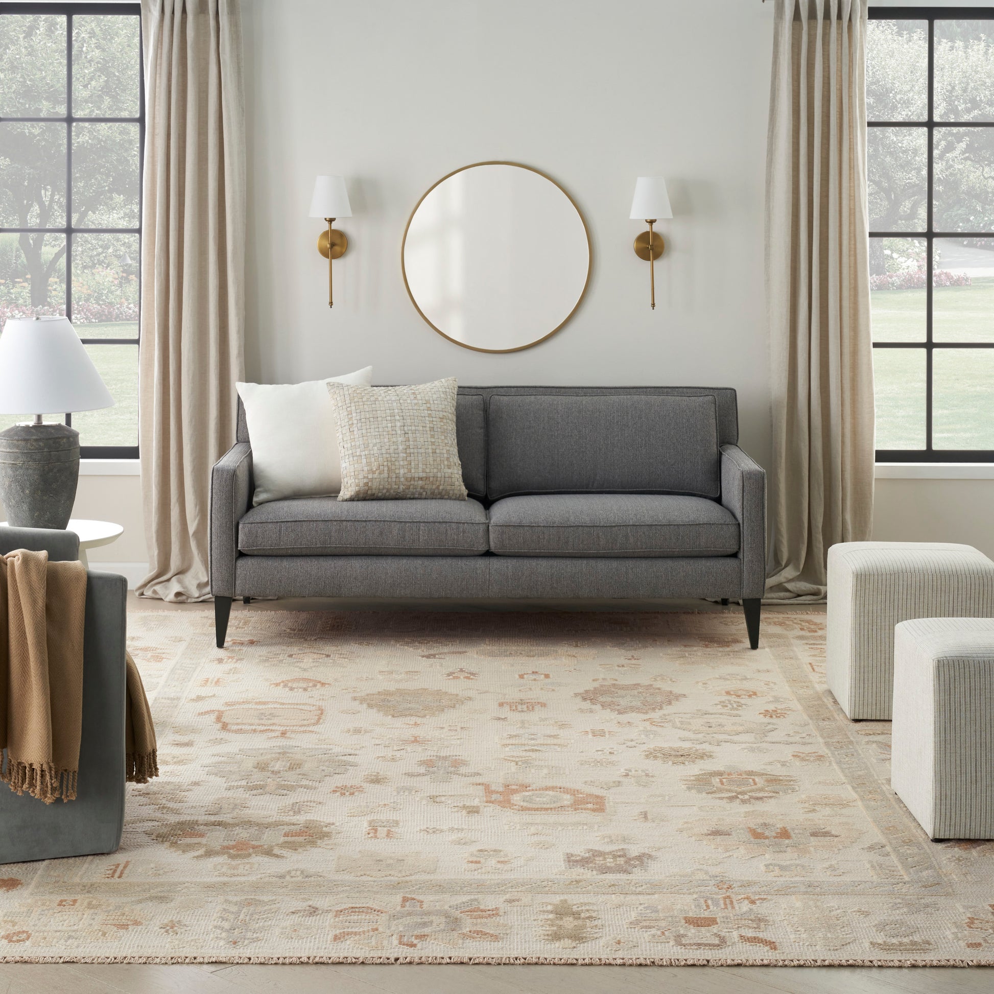 Nourison Home Whispers  Cream  Traditional