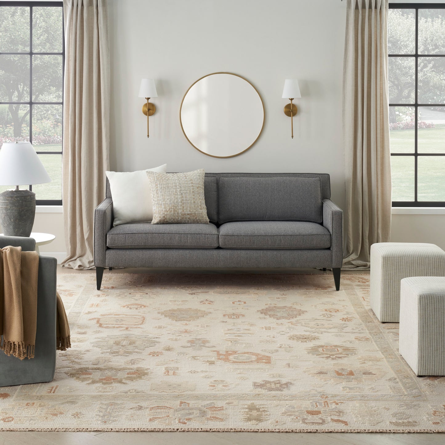 Nourison Home Whispers  Cream  Traditional