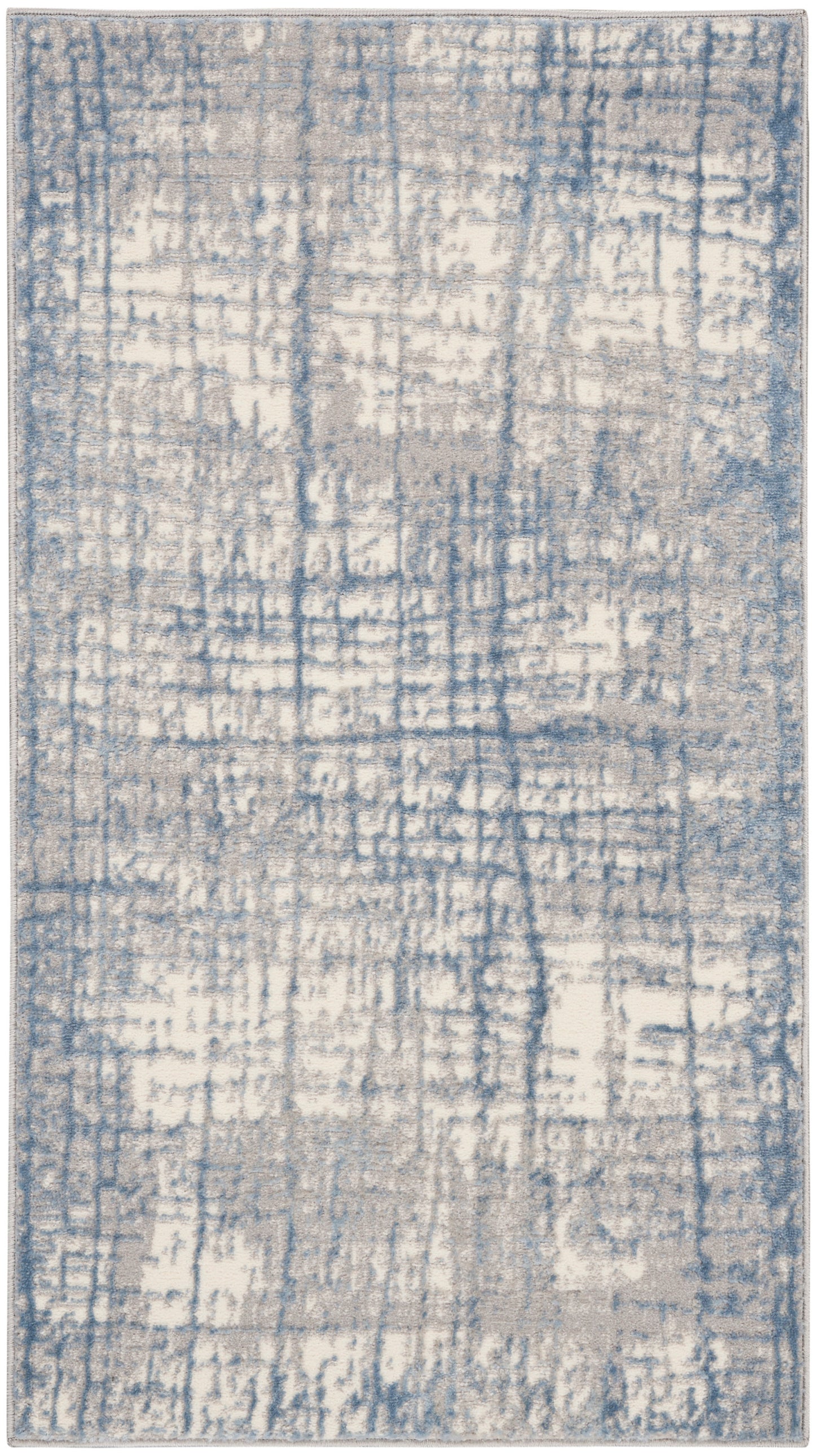 Calvin Klein CK950 Rush CK950 Ivory Blue Contemporary Power-loomed Rug