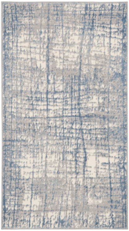 Calvin Klein CK950 Rush CK950 Ivory Blue Contemporary Power-loomed Rug