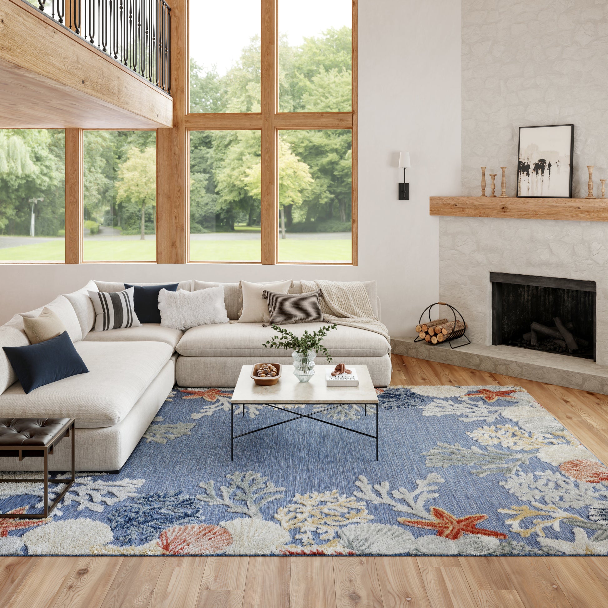 Nourison Home Suncoast  Denim Multicolor  Contemporary