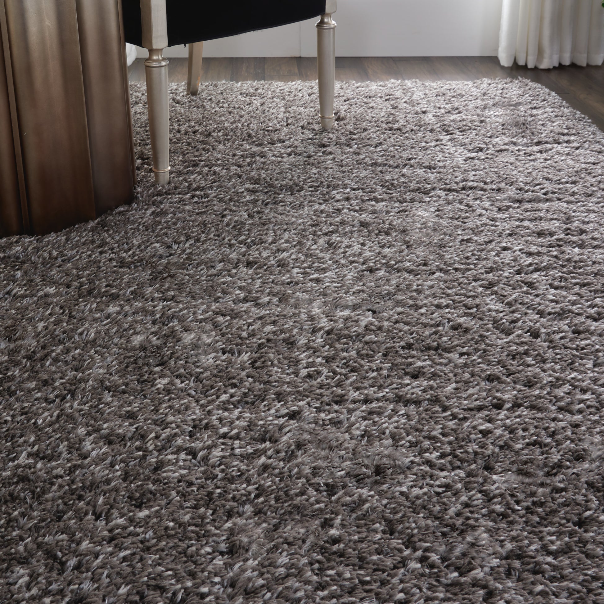 Nourison Home Luxe Shag  Charcoal  Contemporary