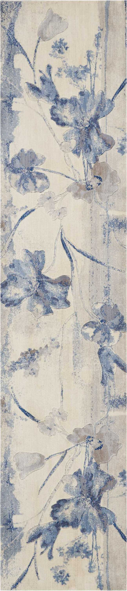 Nourison Home Somerset ST18 Ivory Blue Contemporary Power-loomed Rug