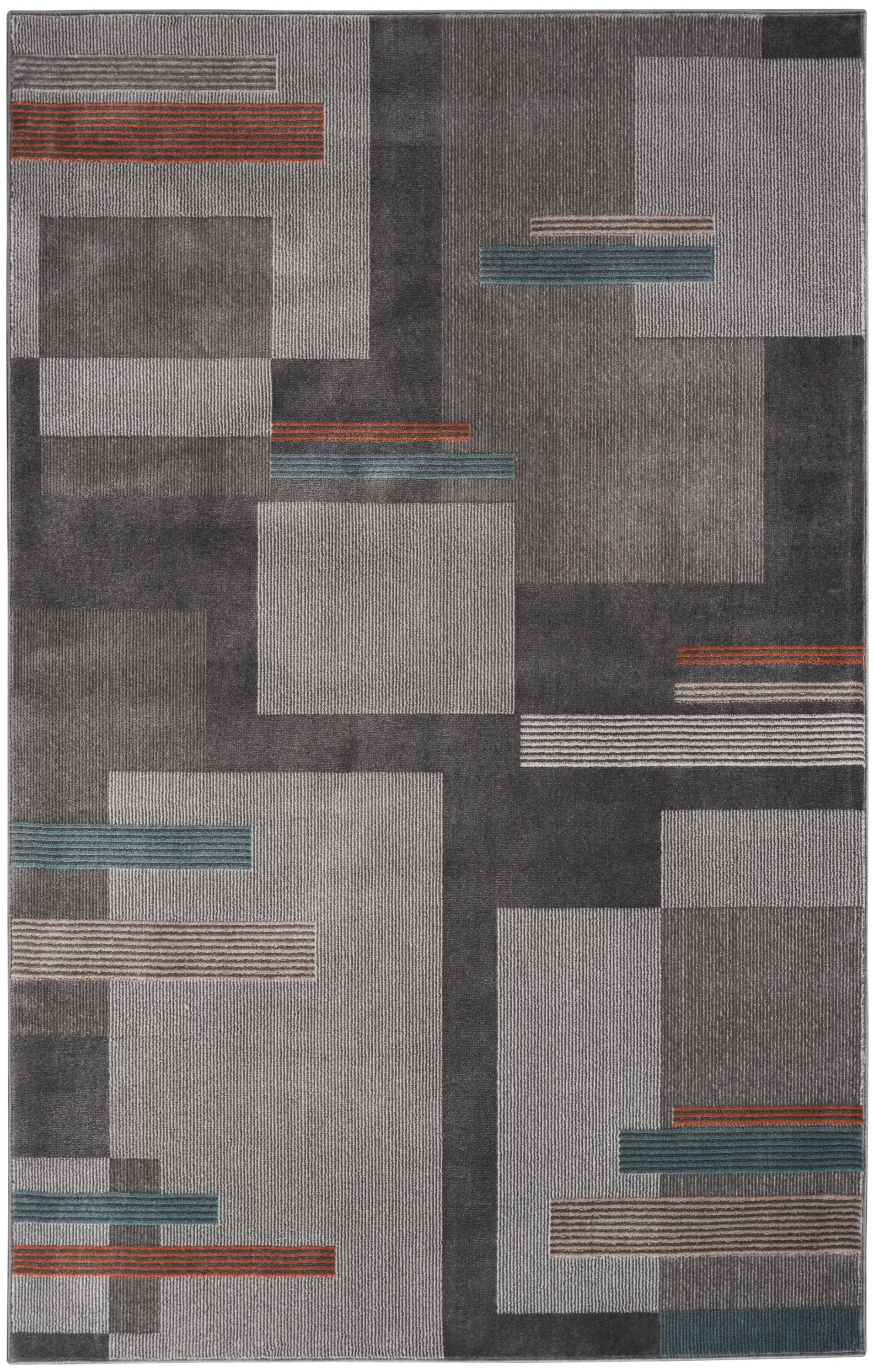 Nourison Home Thalia  Grey Multicolor  Contemporary