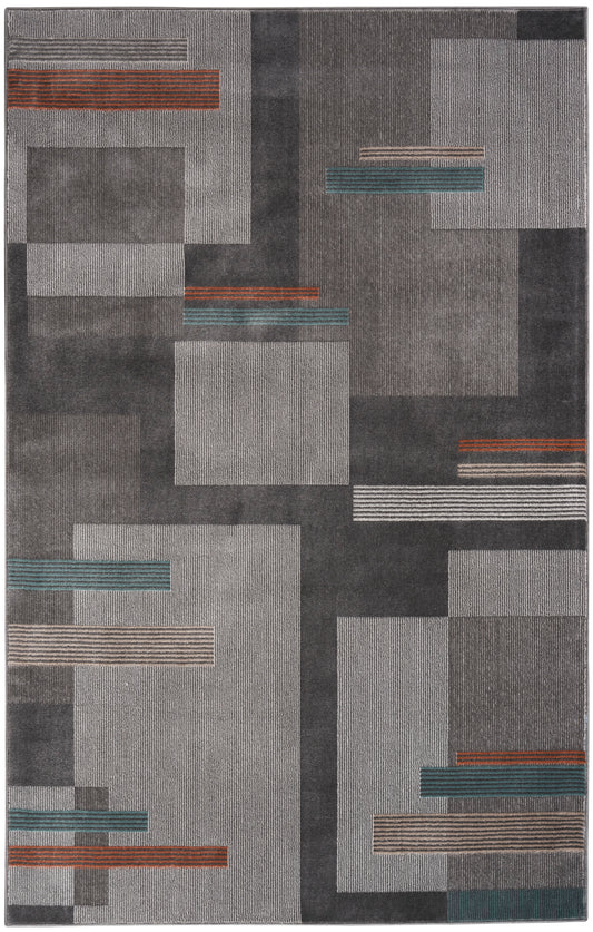 Nourison Home Thalia  Grey Multicolor  Contemporary