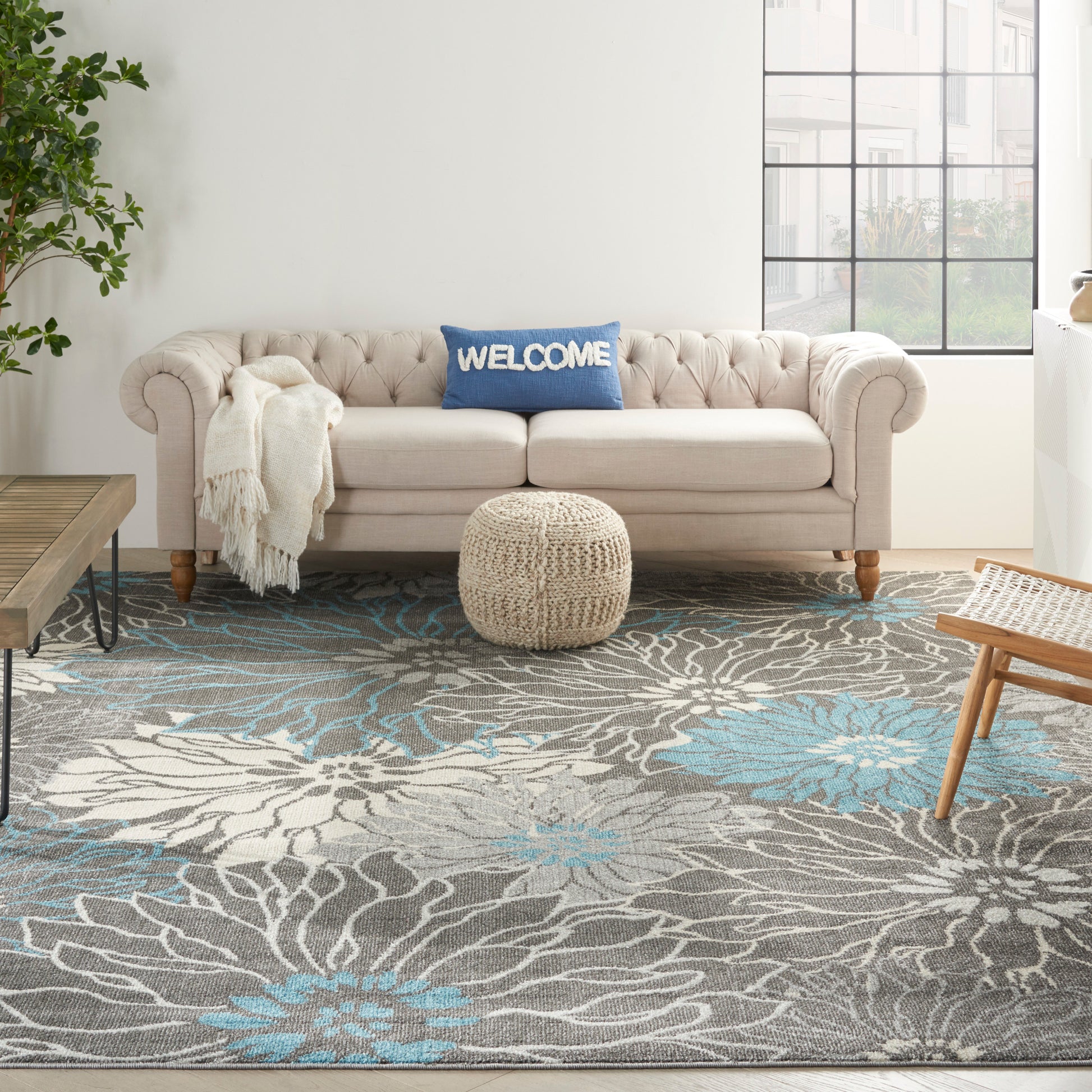 Nourison Home Passion  Charcoal Blue  Contemporary