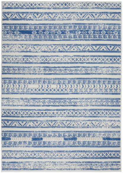 Nourison Home Whimsicle WHS16 Ivory Blue Transitional Power-loomed Rug