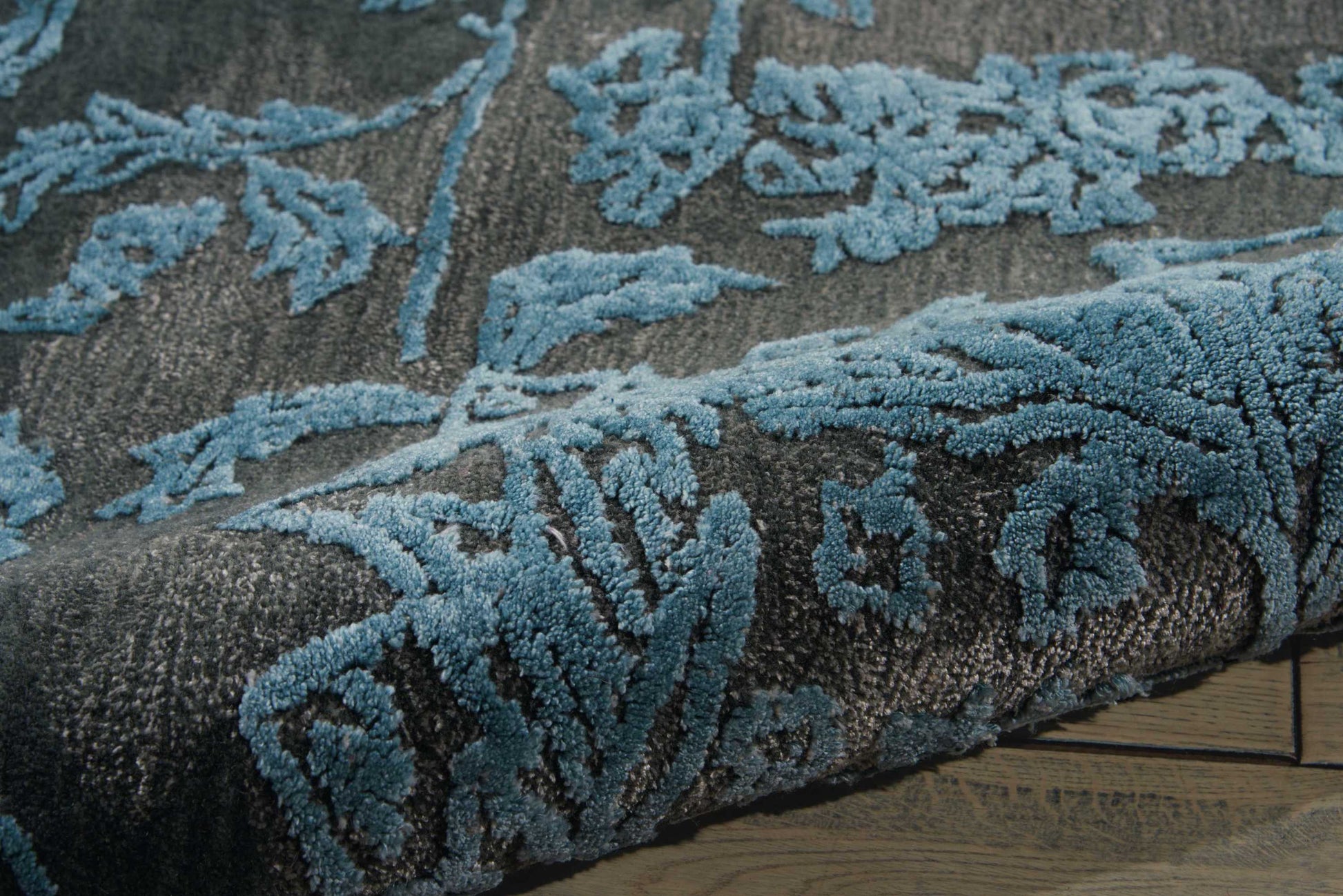 Nourison Home Opaline  Charcoal Blue  Transitional