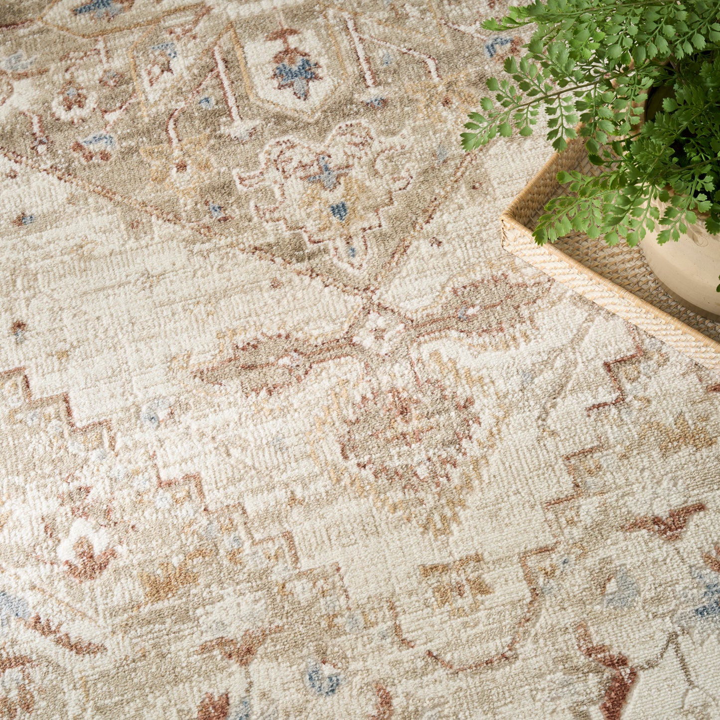 Nourison Home Pardis  Ivory Taupe  Traditional