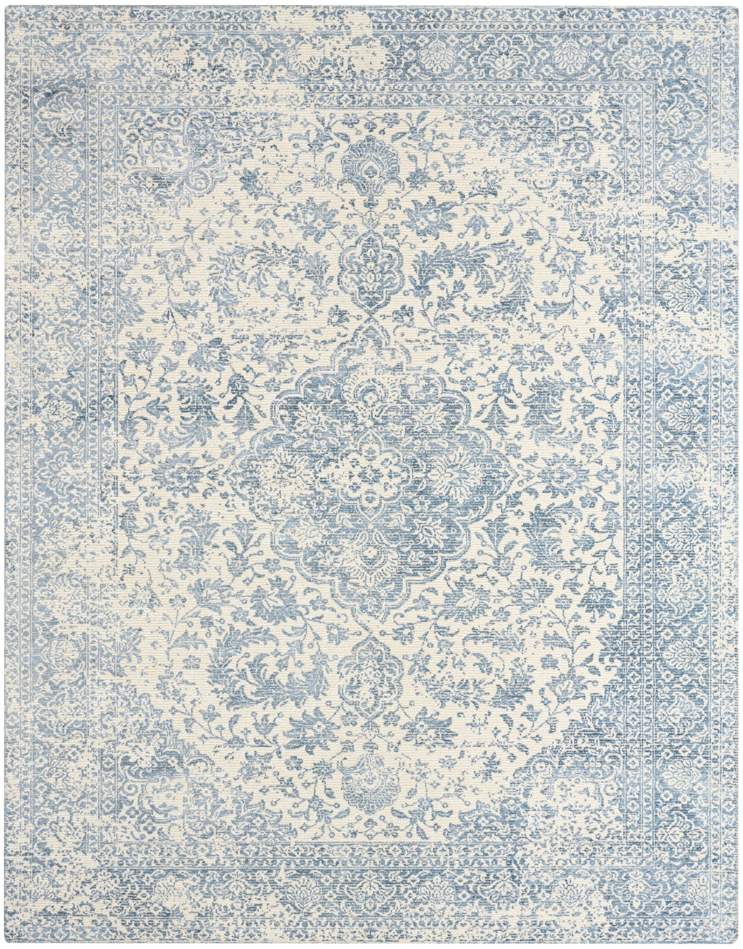 Nourison Home Azalea AZA01 Ivory Blue Traditional Hand Tufted Rug