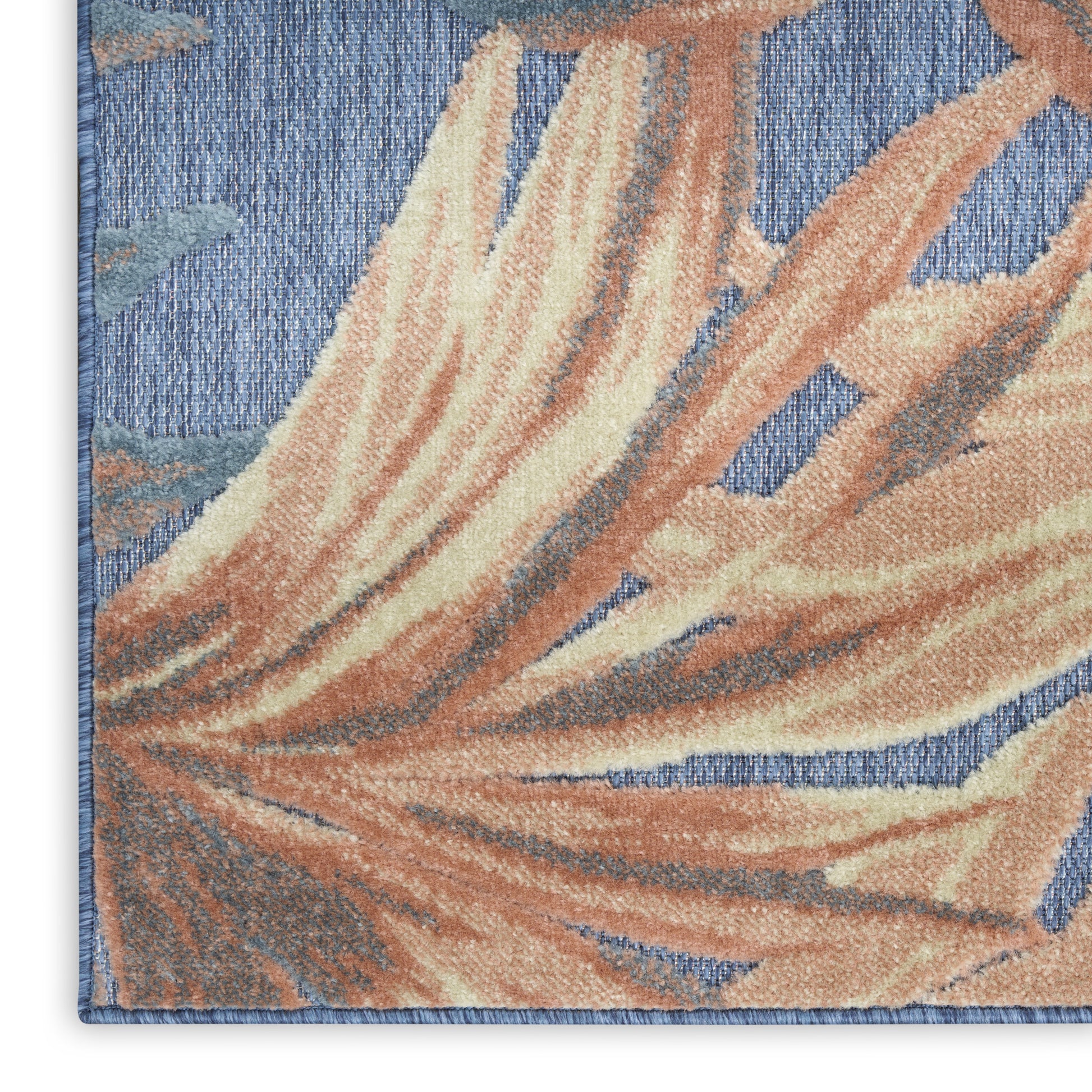 Nourison Home Aloha  Blue Rose  Contemporary