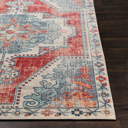 Surya Bohemian BOM-2300 Red Traditional Machinemade Rug