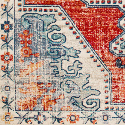 Surya Bohemian BOM-2300 Red Traditional Machinemade Rug