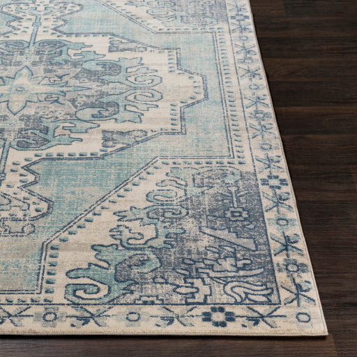 Surya Bohemian BOM-2301 Teal Traditional Machinemade Rug