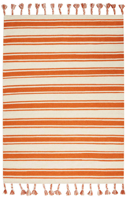 Nourison Home Rio Vista DST01 Ivory Orange Contemporary Woven Rug